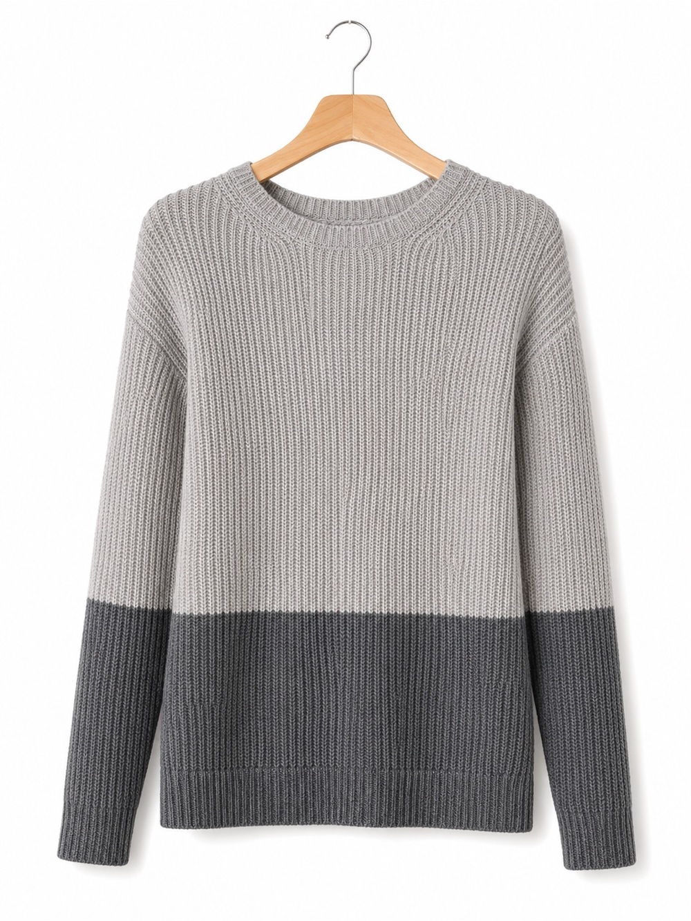 Vince 2 Tone Gray Knit Sweater